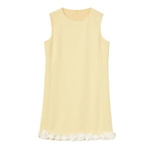 French-Style Elegant Petal-Hem Suspender Dress