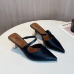 Pointed-Toe French Style Mules