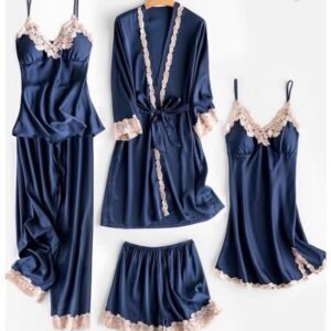 5-Piece Mulberry Silk Nightdress & Robe