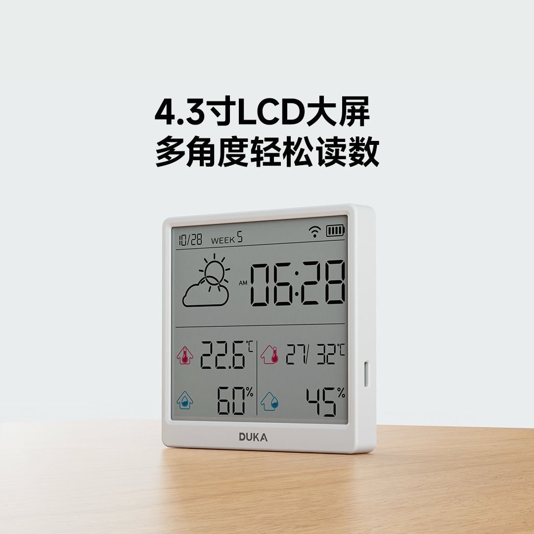 DUKE TH3 WiFi Smart Temperature and Humidity Monitor Clock